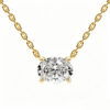 D Color Oval Lab Grown Diamond Gold Plated Necklace