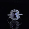 Emerald Cut Amethyst 925 Sterling Silver Ring Rhodium Custom