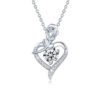 Geometric Lab Grown Diamond Rhodium Plated Pendant