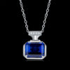 Geometric Sapphire 925 Silver Pendant Necklace for Wholesale