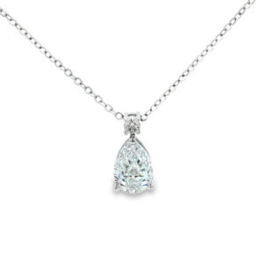 Gold Lab Grown Pear Cut Diamond Pendant Necklace Charm