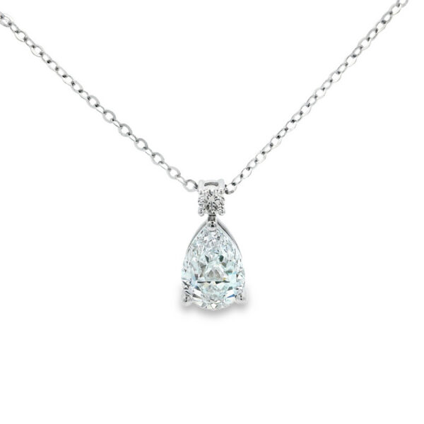 Gold Lab Grown Pear Cut Diamond Pendant Necklace Charm