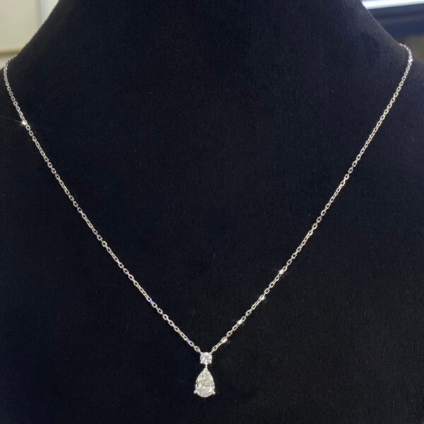 Gold Lab Grown Pear Cut Diamond Pendant Necklace Charm