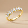 Gold Plated 925 Silver Pear Zircon Wedding Ring Women