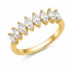 Gold Plated 925 Silver Pear Zircon Wedding Ring Women