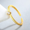 Gold Plated Moon Zircon 925 Silver Ring Unisex Jewelry