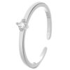 Gold Plated Moon Zircon 925 Silver Ring Unisex Jewelry