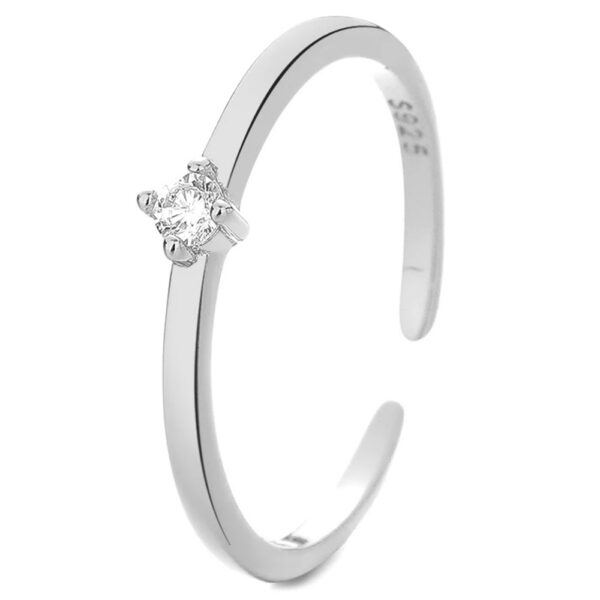 Gold Plated Moon Zircon 925 Silver Ring Unisex Jewelry