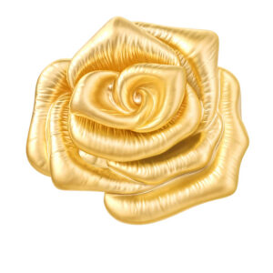Gold Plated Rose Brooch