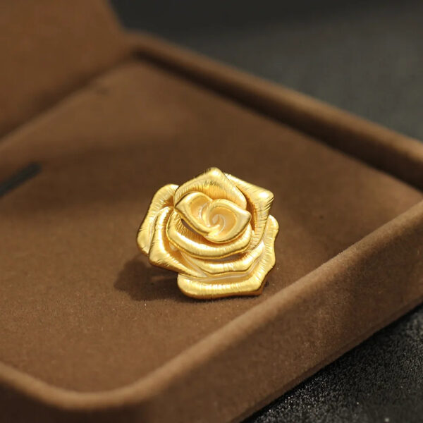 Gold Plated Rose Brooch