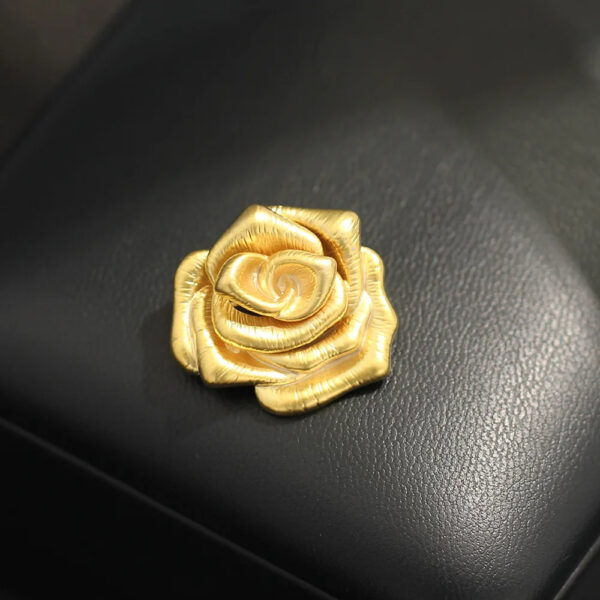 Gold Plated Rose Brooch