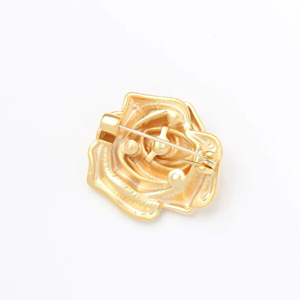 Gold Plated Rose Brooch