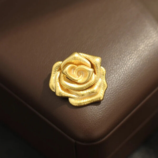 Gold Plated Rose Brooch