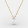 Gold Plated Silver Pear Zircon Pendant Necklace Jewelry