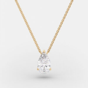 Gold Plated Silver Pear Zircon Pendant Necklace Jewelry Gold Plated Silver Pear Zircon Pendant Necklace Jewelry