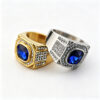 Gold Tone Multicolor Stone Hip Hop Statement Rings