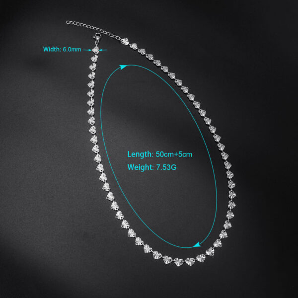 Heart Design Moissanite Silver Chain Jewelry