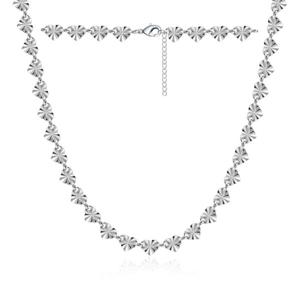 Heart Design Moissanite Silver Chain Jewelry