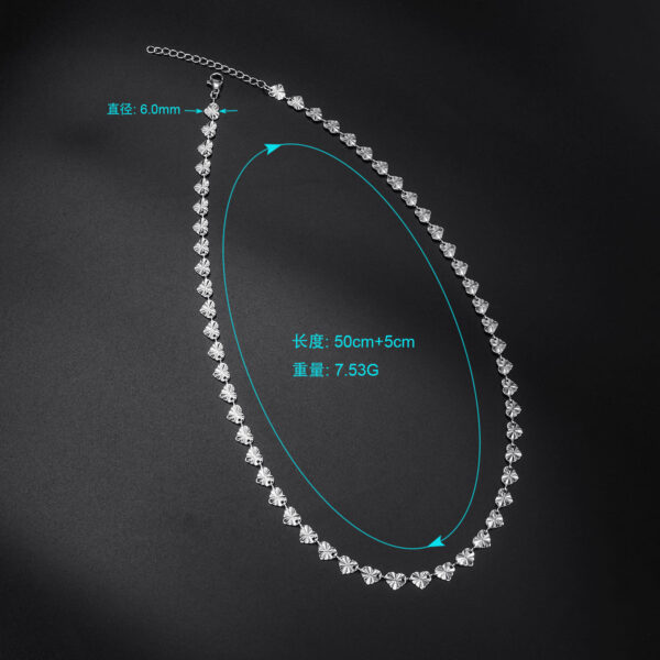 Heart Design Moissanite Silver Chain Jewelry
