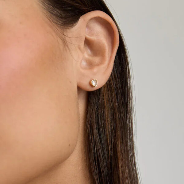 Heart Lab Grown Diamond 18K Gold Heart Stud Earrings