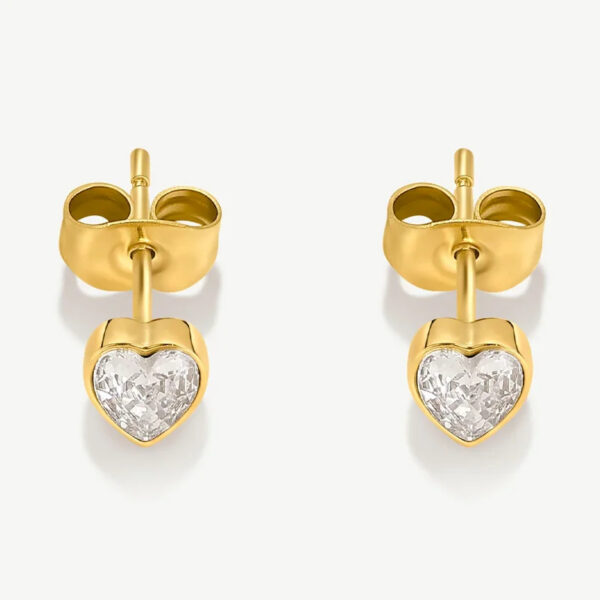 Heart Lab Grown Diamond 18K Gold Heart Stud Earrings