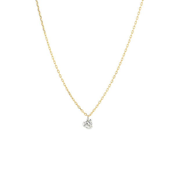 Heart Shape Lab Diamond Gold Tone Necklace Pendant