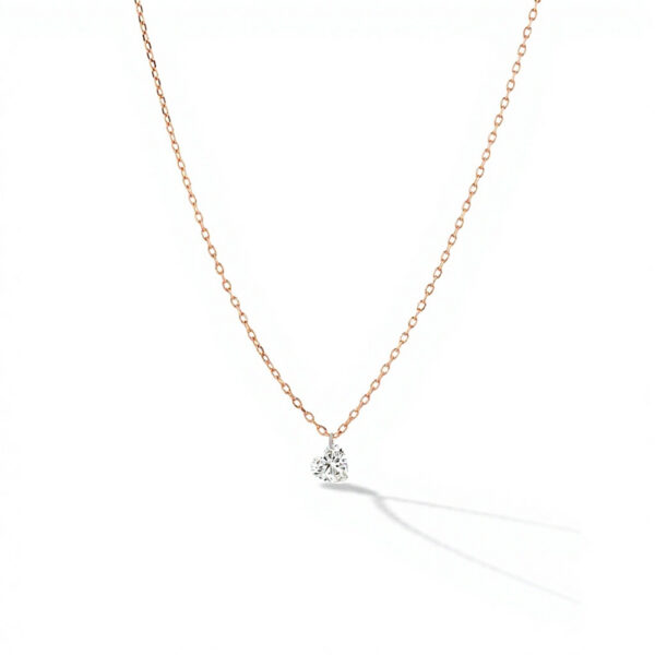 Heart Shape Lab Diamond Gold Tone Necklace Pendant