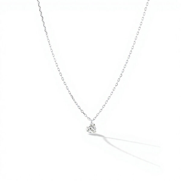 Heart Shape Lab Diamond Gold Tone Necklace Pendant