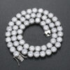 Hiphop Silver Round Cut Link Chain Necklace Jewelry