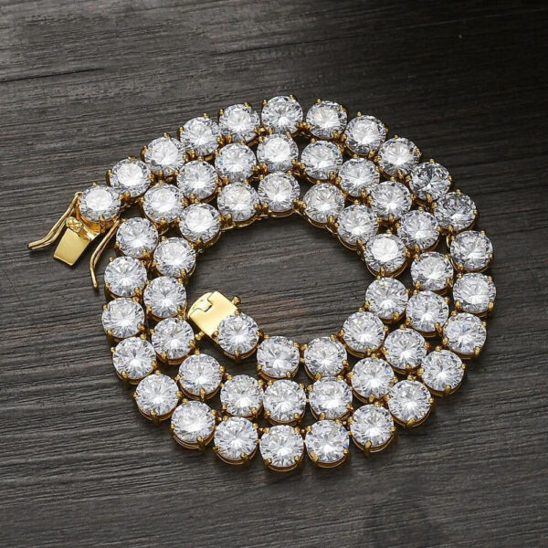 Hiphop Silver Round Cut Link Chain Necklace Jewelry