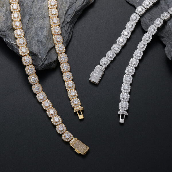 Hiphop Silver Round Cut Link Chain Necklace Jewelry