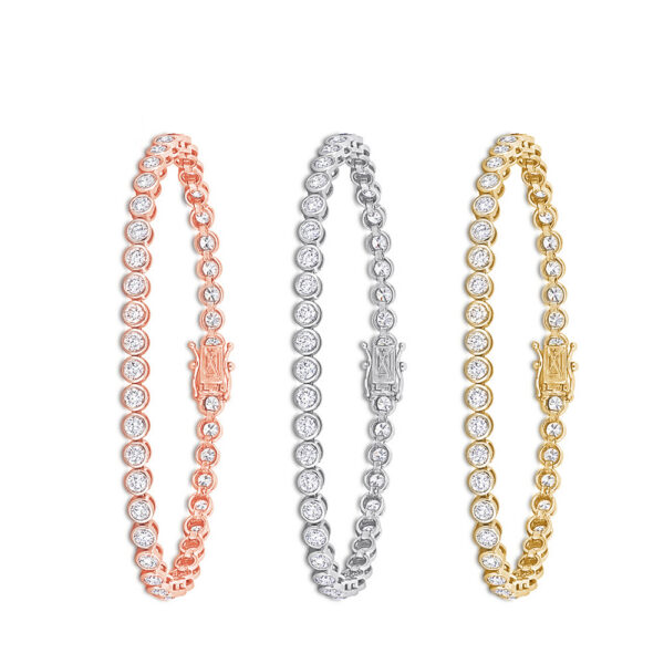 Lab Grown Diamond Gold Bracelet Classic Round Unisex