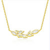 Lab Grown Diamond Marquise Pendant Necklace 18K Gold Tone