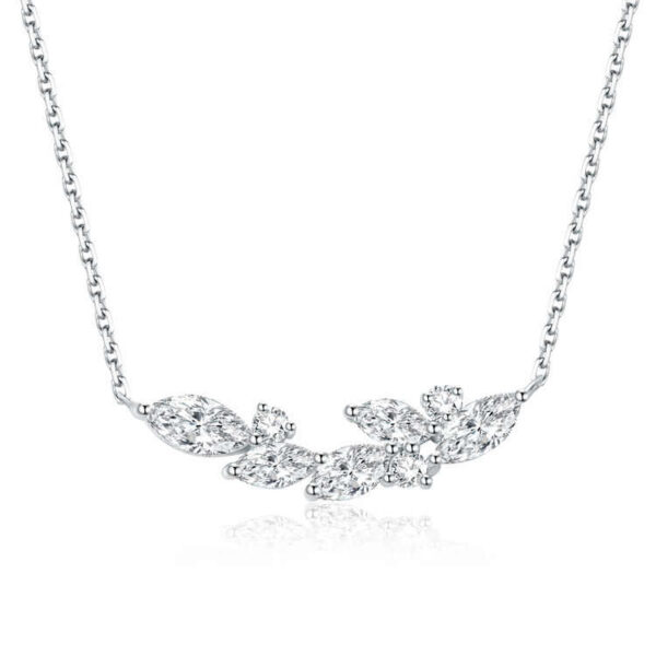 Lab Grown Diamond Marquise Pendant Necklace 18K Gold Tone