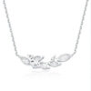 Lab Grown Diamond Marquise Pendant Necklace 18K Gold Tone