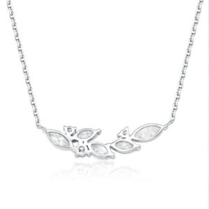 Lab Grown Diamond Marquise Pendant Necklace 18K Gold Tone