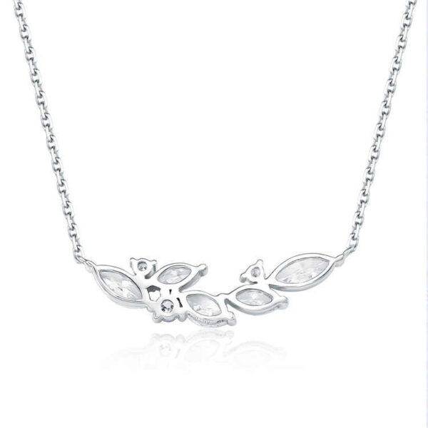 Lab Grown Diamond Marquise Pendant Necklace 18K Gold Tone