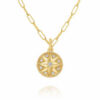 Lab Grown Diamond Silver Necklace 18K Gold Plated Women