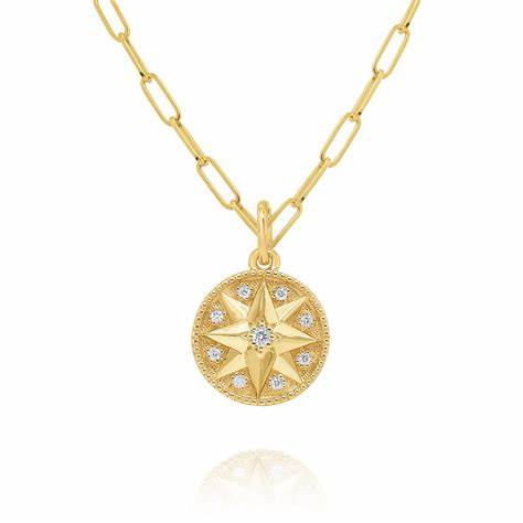Lab Grown Diamond Silver Necklace 18K Gold Plated Women