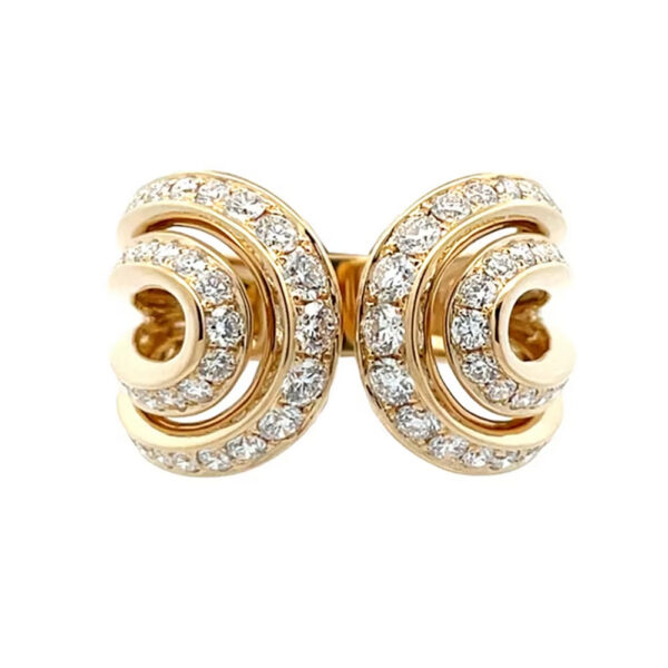 Luxury 18K Gold Plated Diamond Pave Women's Ring R11944-00A