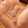 Luxury D Color Moissanite Ball Pendant Necklace 18K