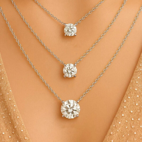 Luxury D Color Moissanite Ball Pendant Necklace 18K