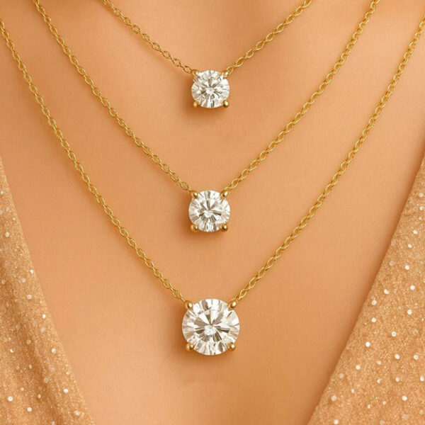 Luxury D Color Moissanite Ball Pendant Necklace 18K