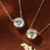 Luxury D Color Moissanite Ball Pendant Necklace 18K