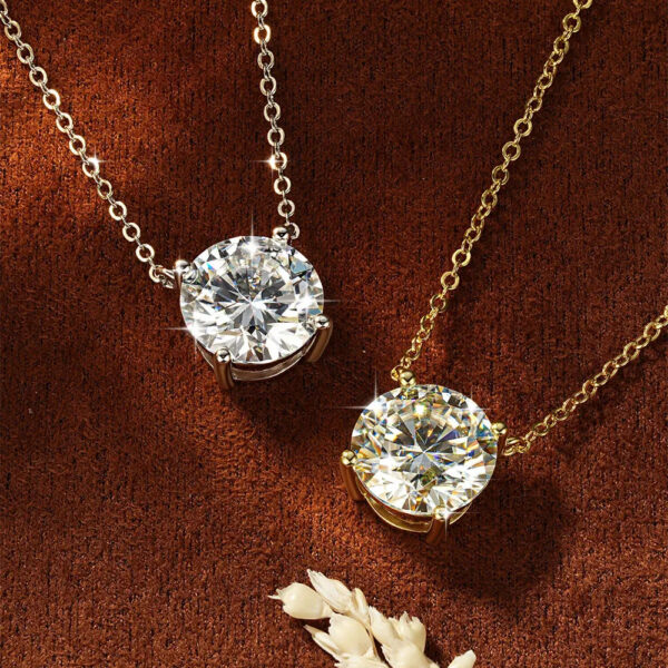 Luxury D Color Moissanite Ball Pendant Necklace 18K