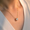 Luxury D Color Moissanite Ball Pendant Necklace 18K
