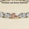 Luxury Pear Cut Lab Grown Diamond Gold Hip Hop Bracelet