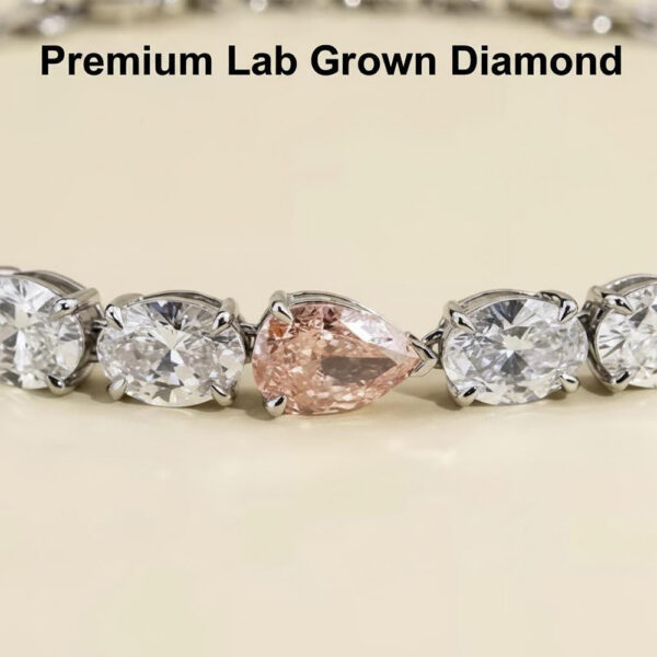 Luxury Pear Cut Lab Grown Diamond Gold Hip Hop Bracelet