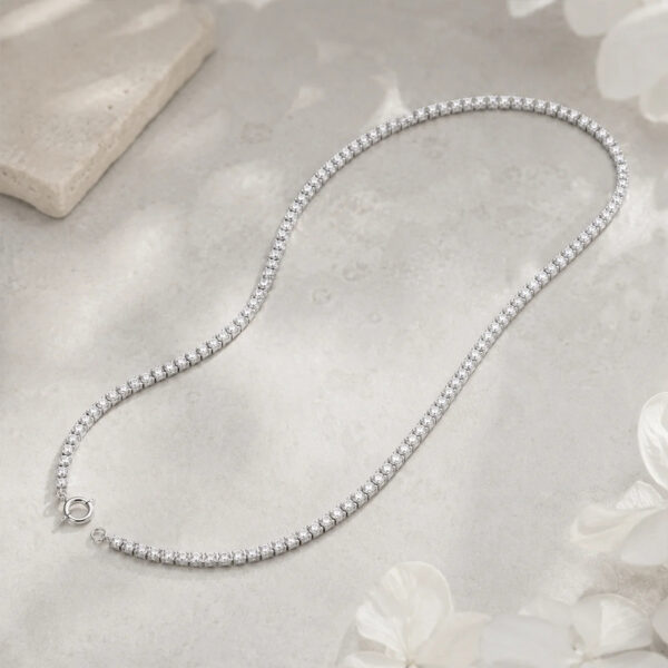 Luxury Silver Crown Zircon Necklace Engagement Jewelry