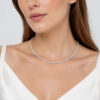 Luxury Silver Crown Zircon Necklace Engagement Jewelry